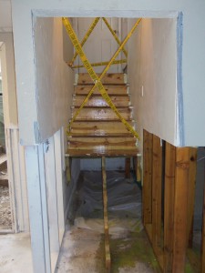 Water Damage: Basement Staircase